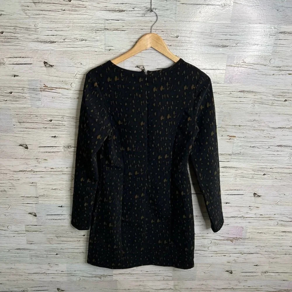 Maison scotch dress long sleeve blue  brown cut out dress size 2 medium - Picture 10 of 12